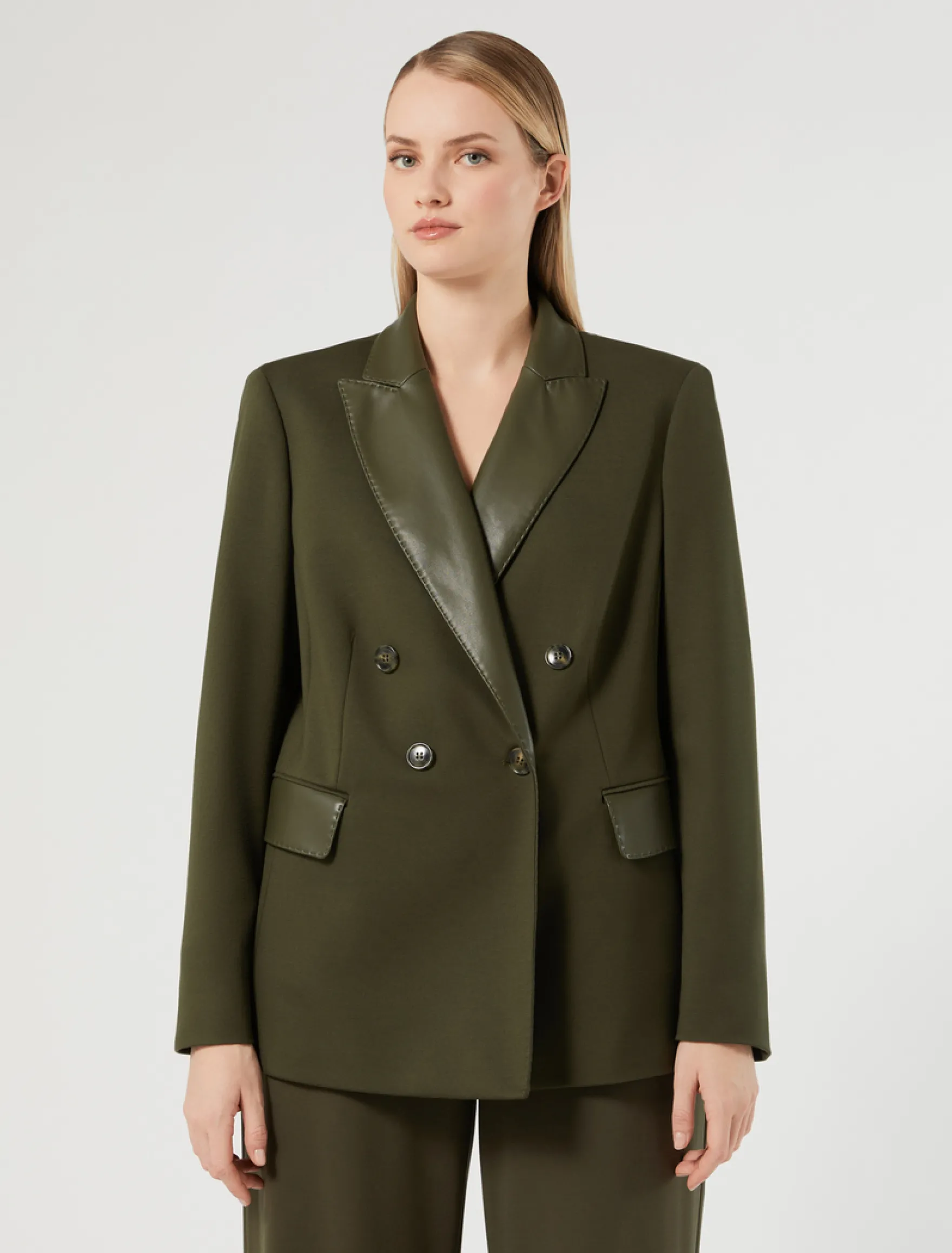 Giacca blazer in jersey - VERDE OLIVA