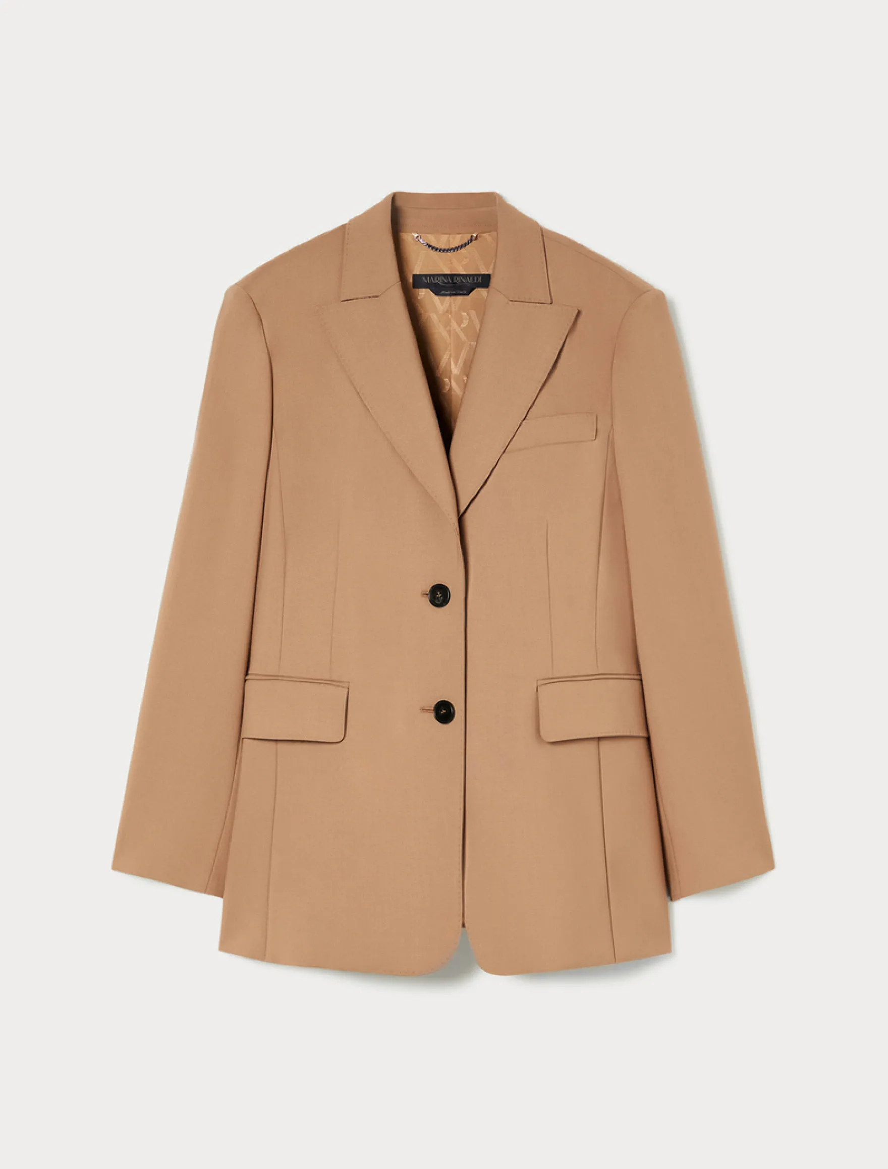 Giacca blazer in pura lana - CAMMELLO