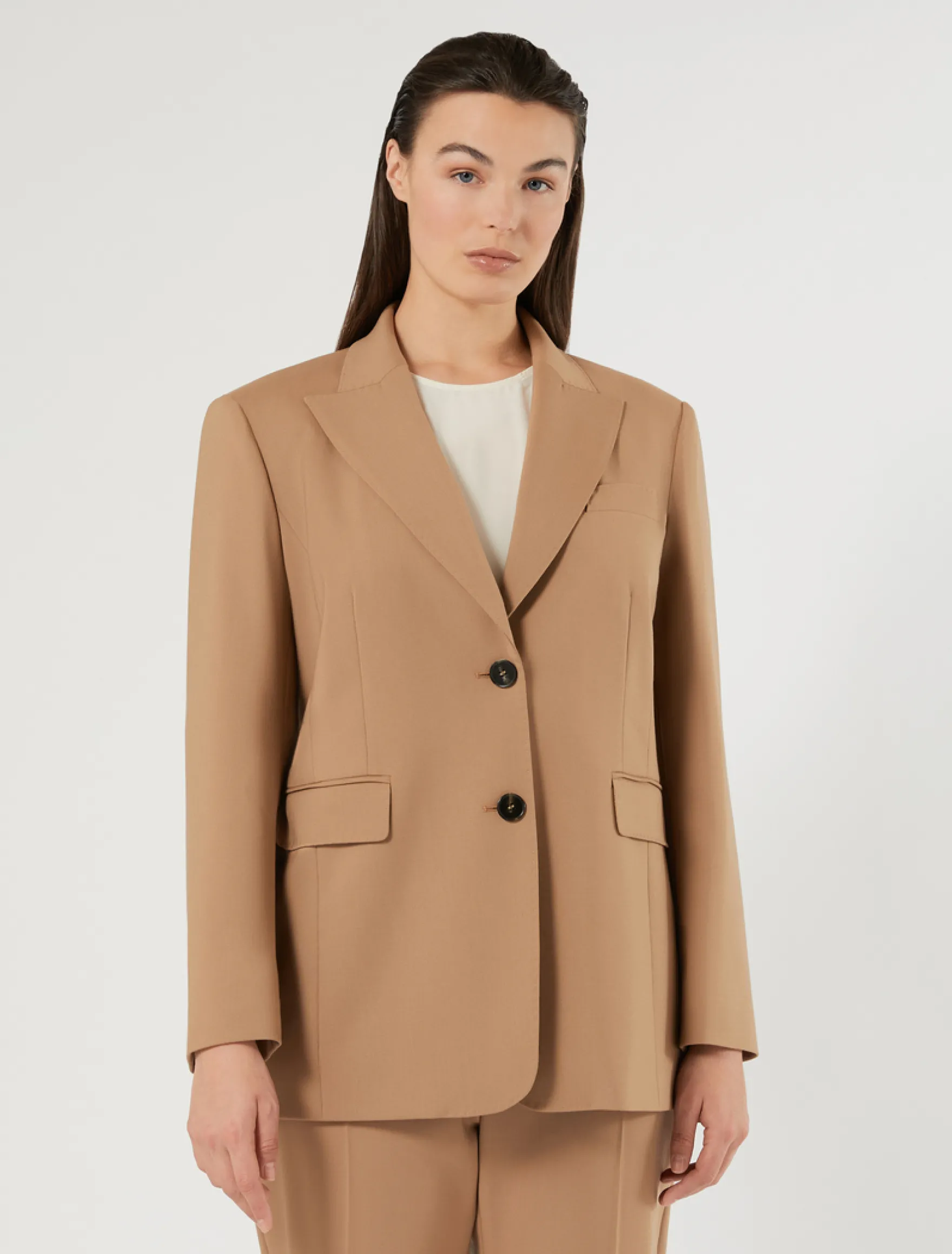 Giacca blazer in pura lana - CAMMELLO