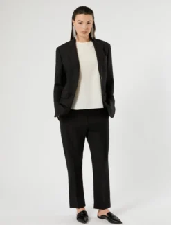 Giacca blazer in pura lana - NERO