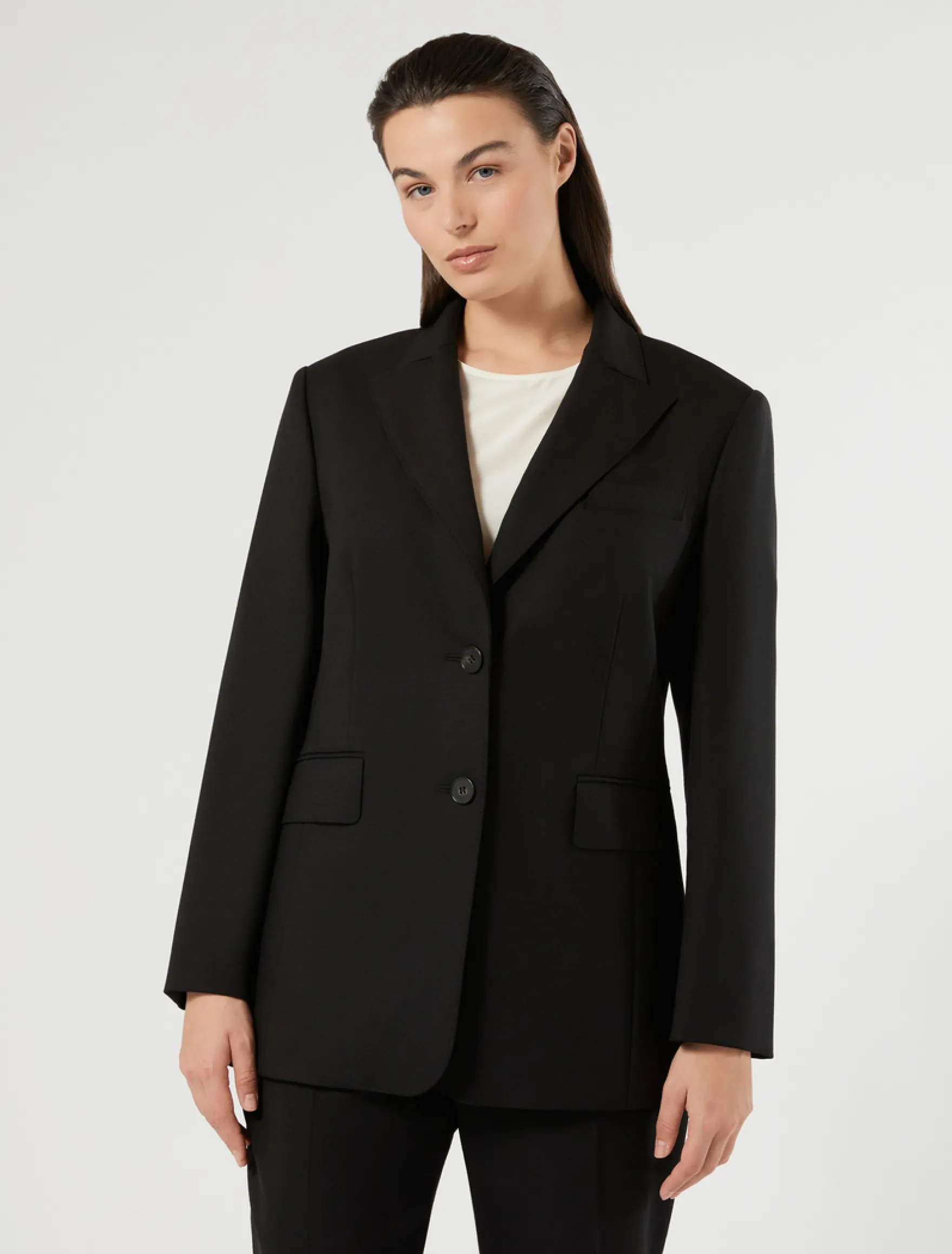 Giacca blazer in pura lana - NERO