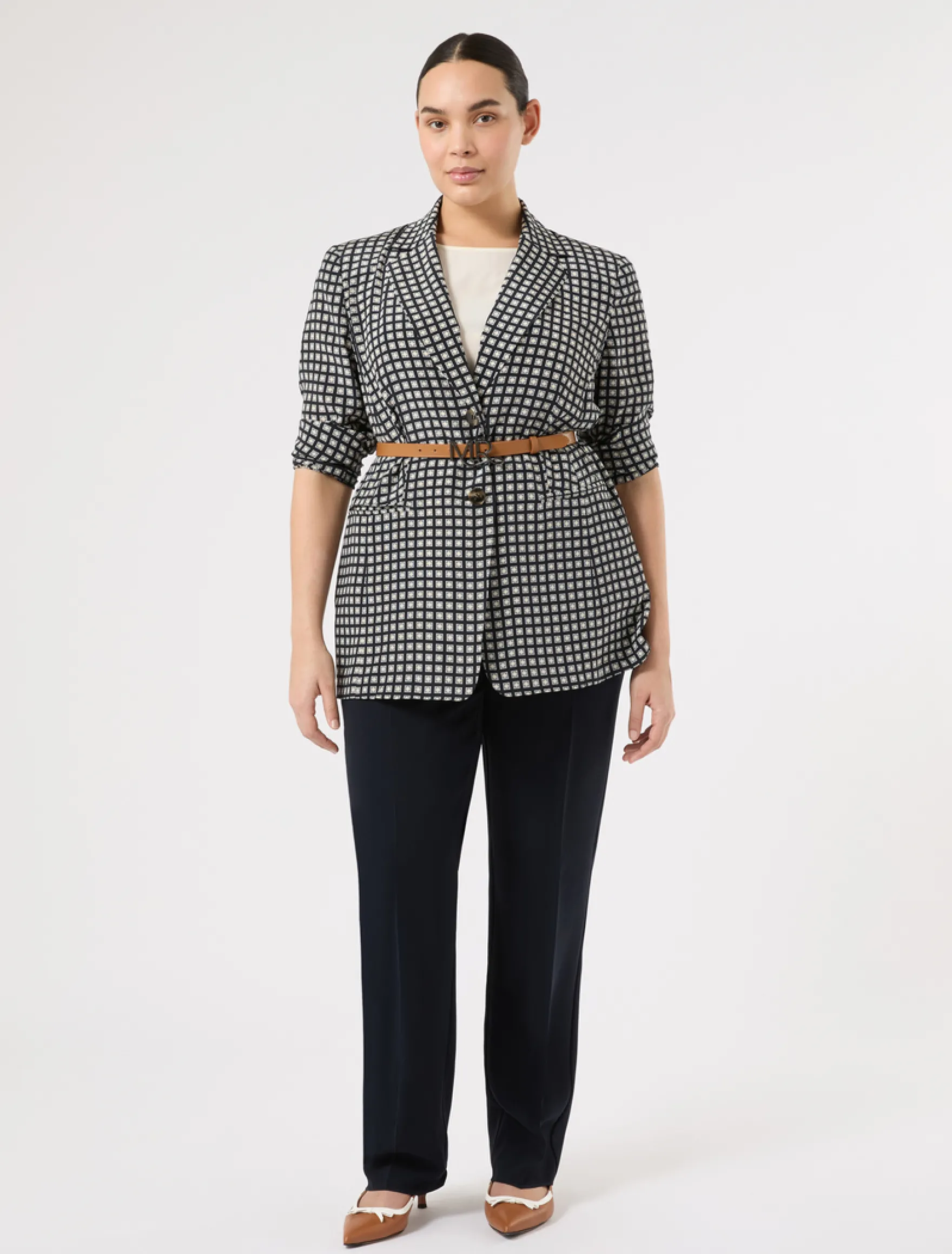 Giacca blazer in seta - BLU NOTTE