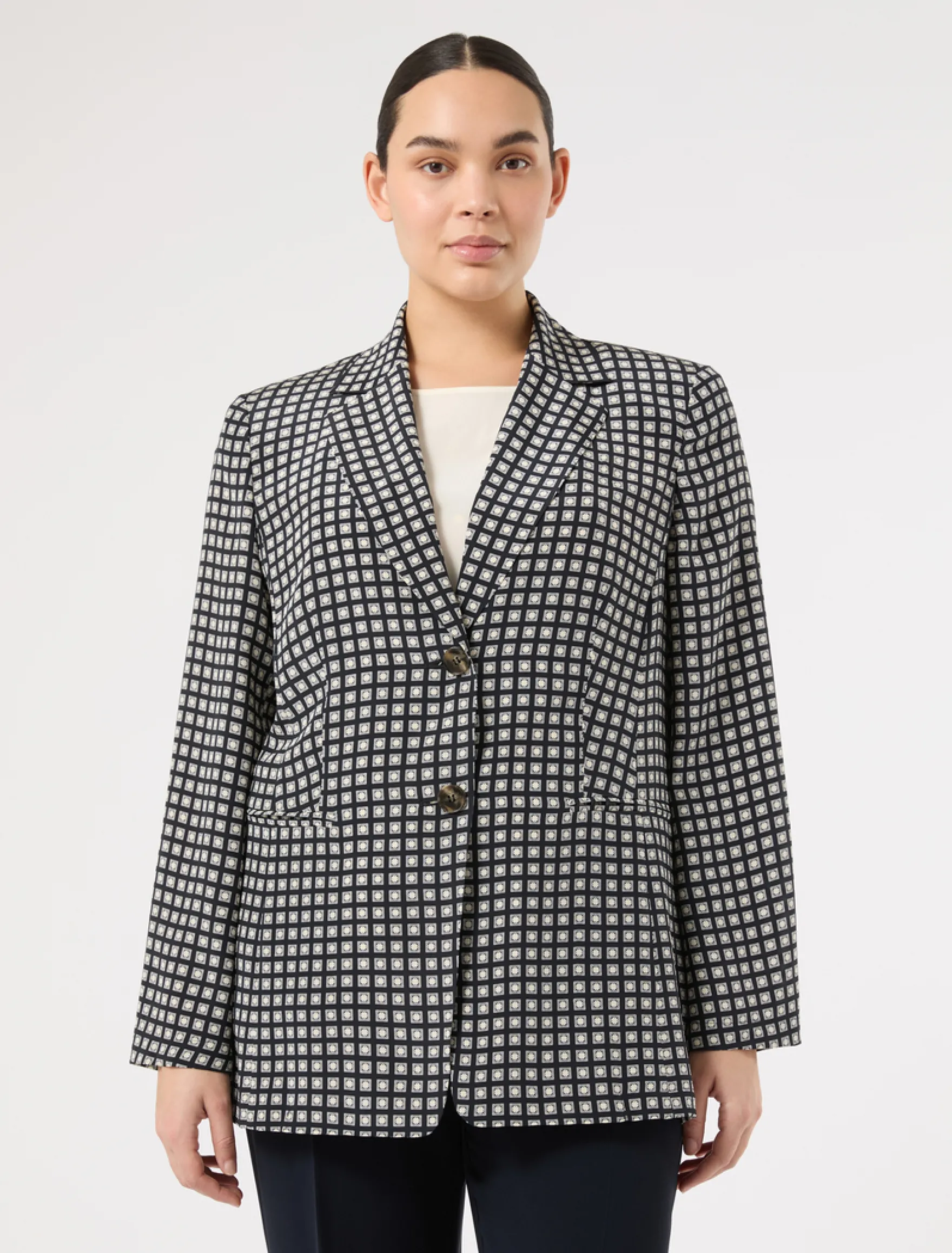 Giacca blazer in seta - BLU NOTTE