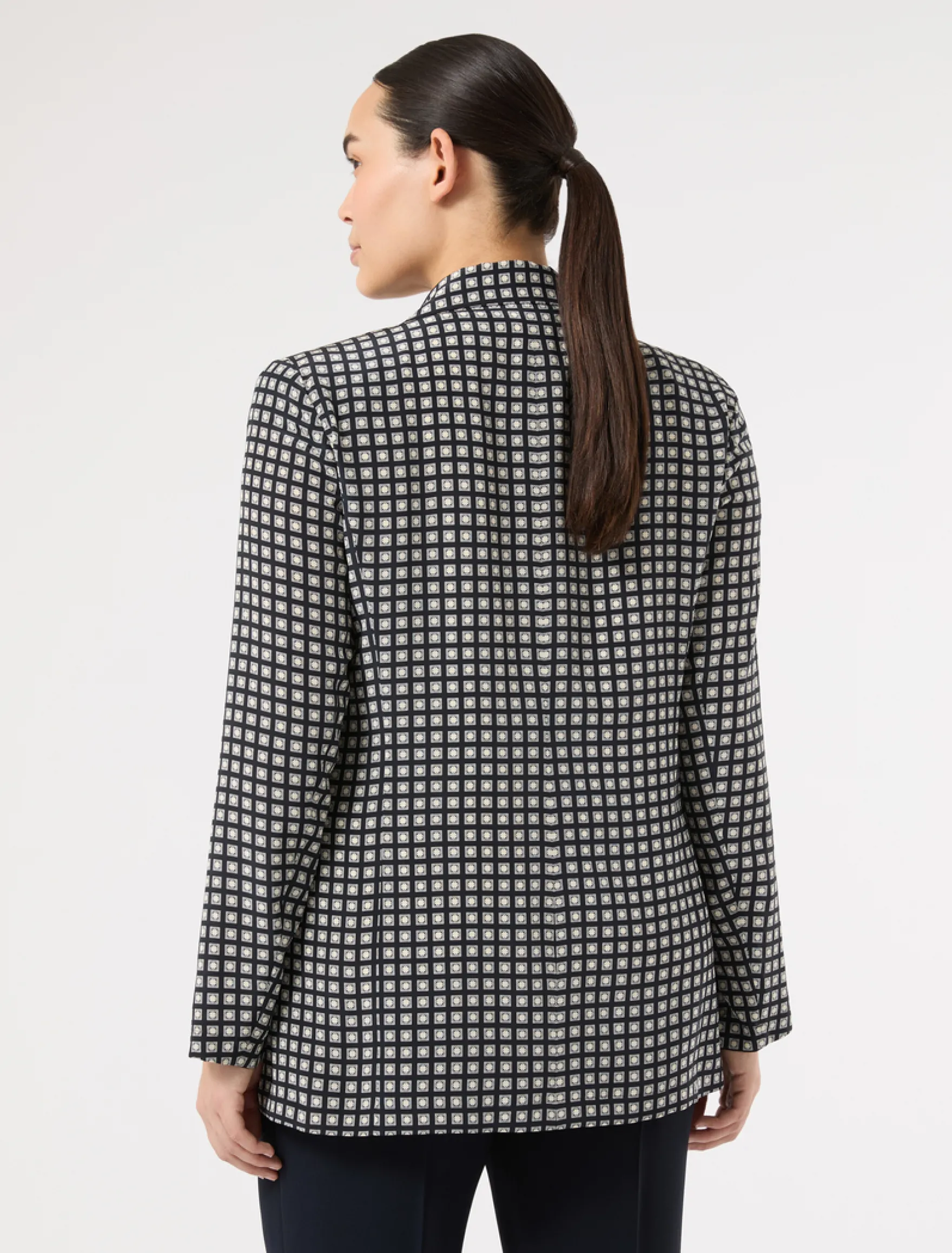 Giacca blazer in seta - BLU NOTTE