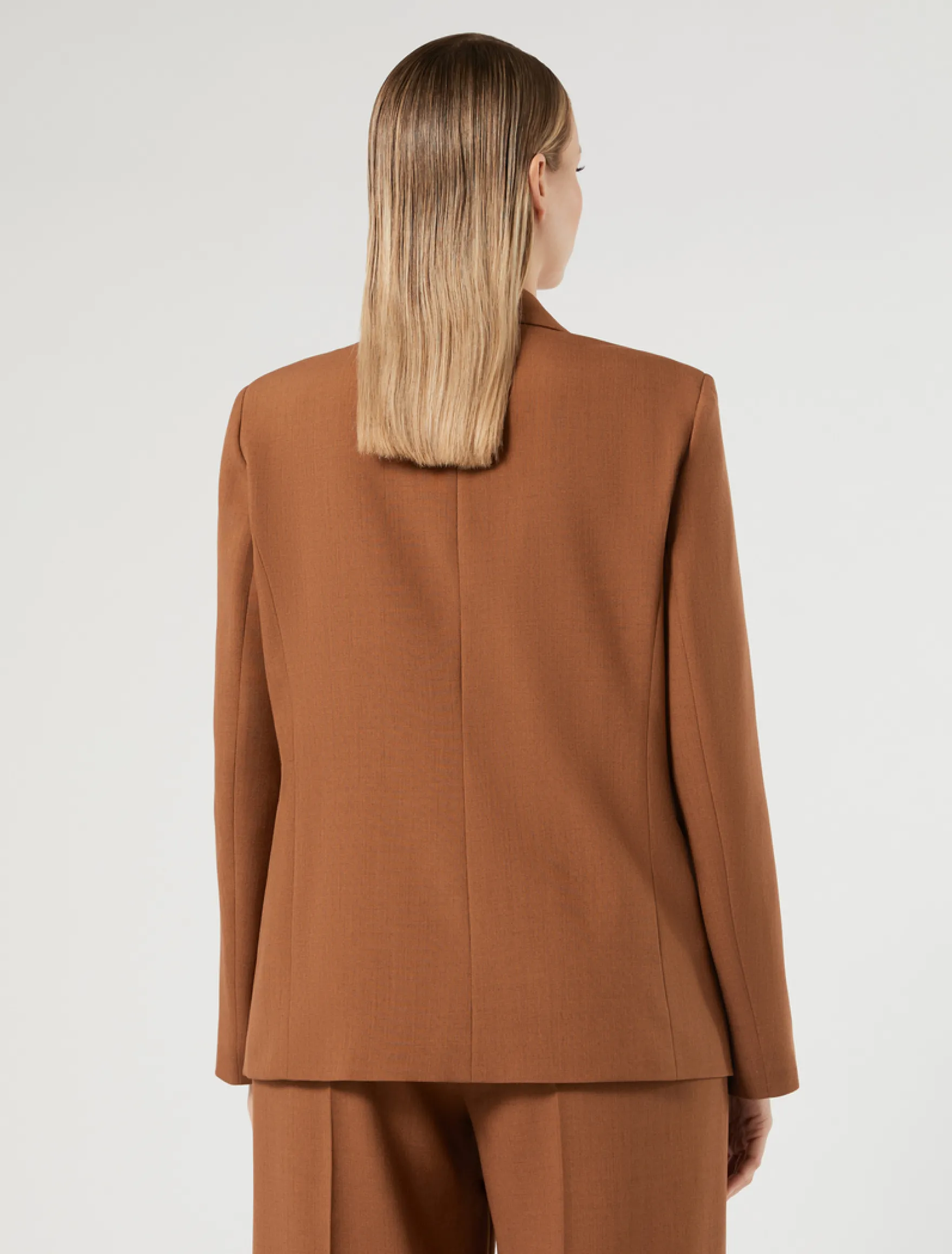 Giacca blazer in stuoia mélange - CUOIO