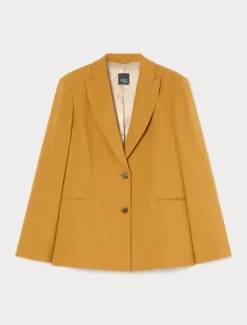 Giacca blazer in stuoia mélange - SENAPE