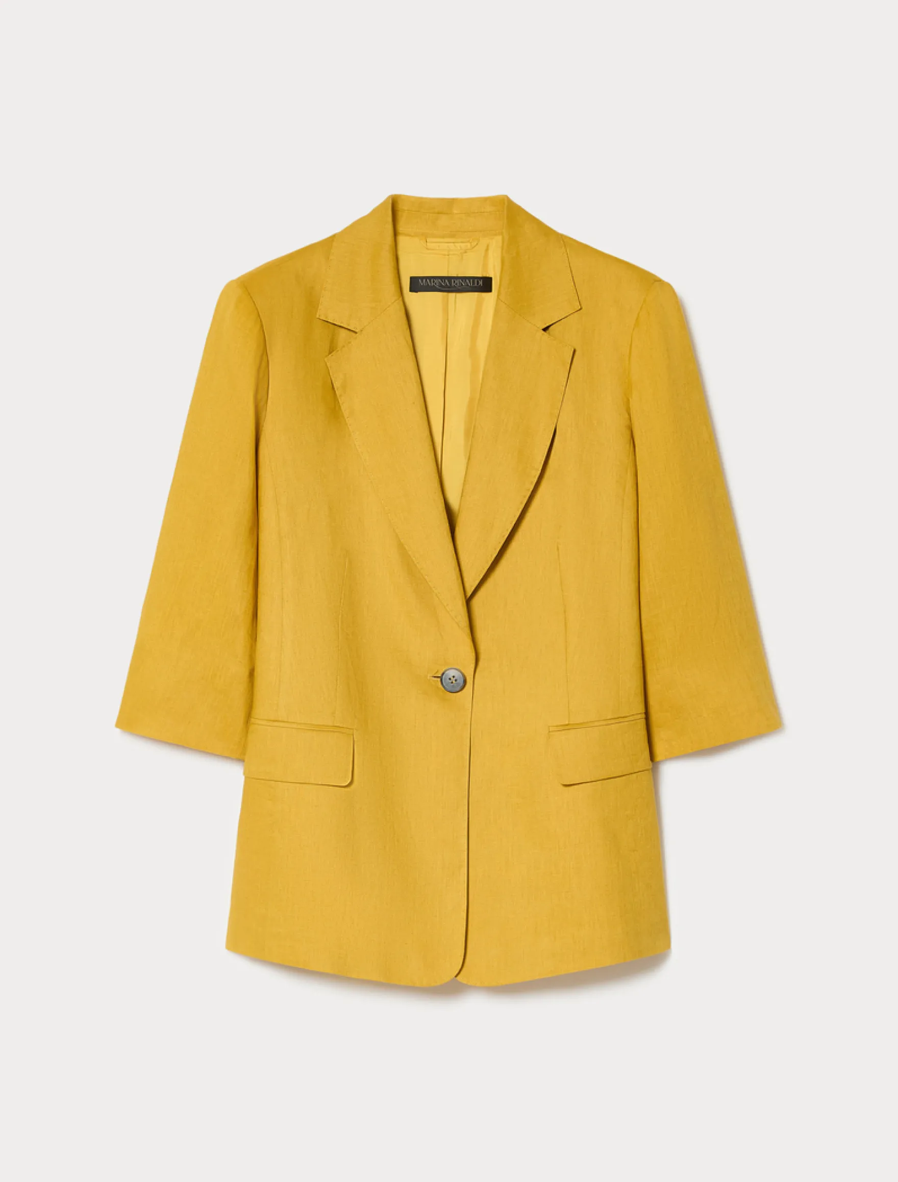 Giacca blazer in tela di lino - MIELE