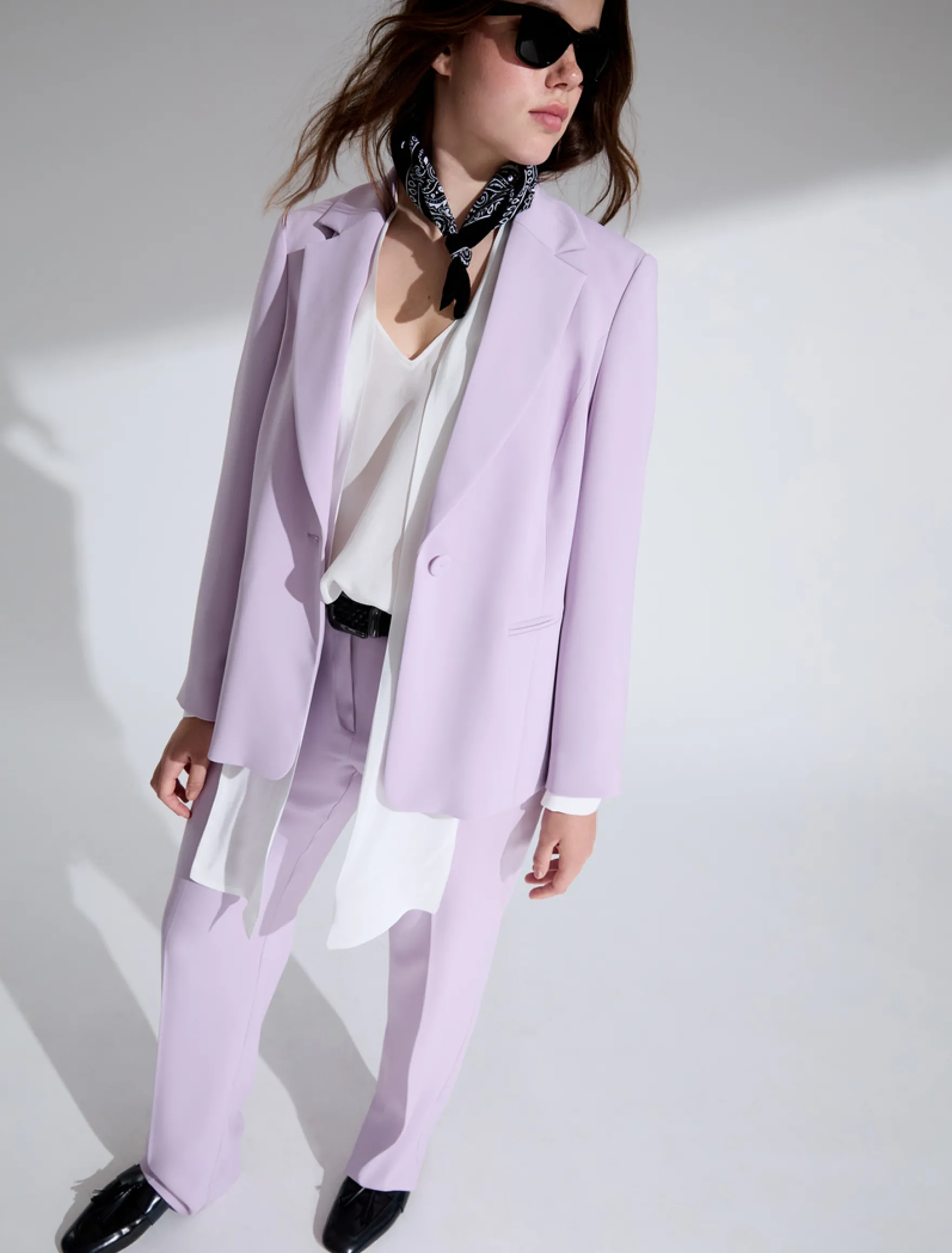 Giacca blazer in tessuto fluido - LAVANDA