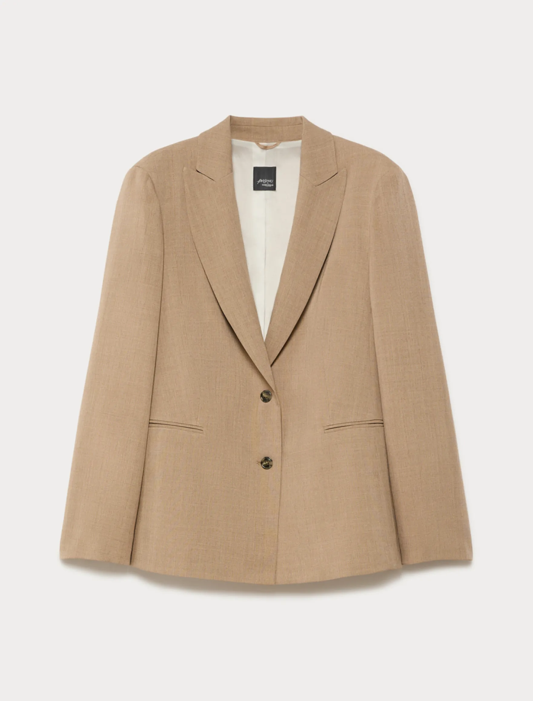 Giacca blazer in twill - NOCCIOLA