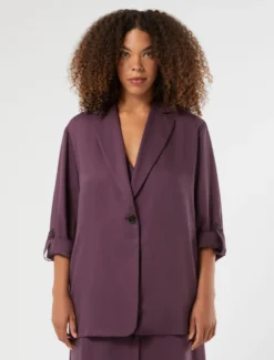 Giacca blazer in twill - PRUGNA