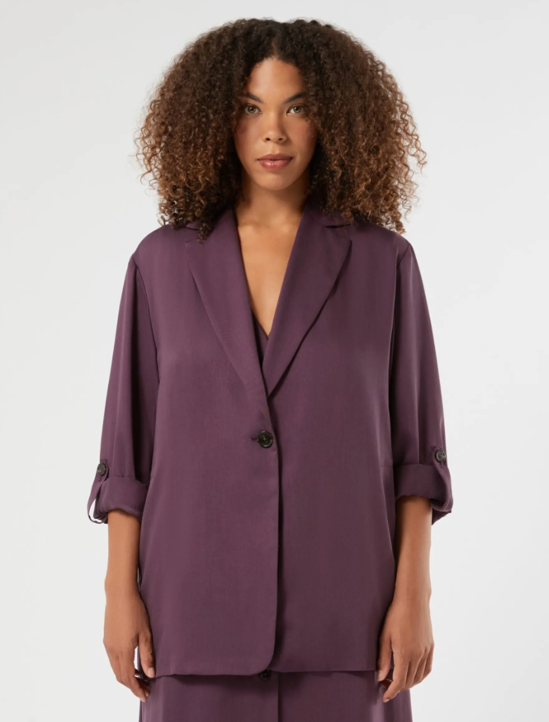 Giacca blazer in twill - PRUGNA
