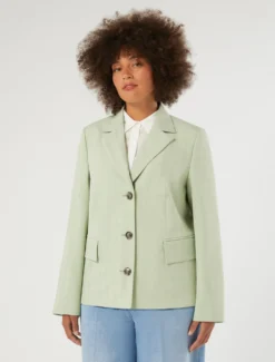 Giacca blazer in twill - VERDE SALVIA