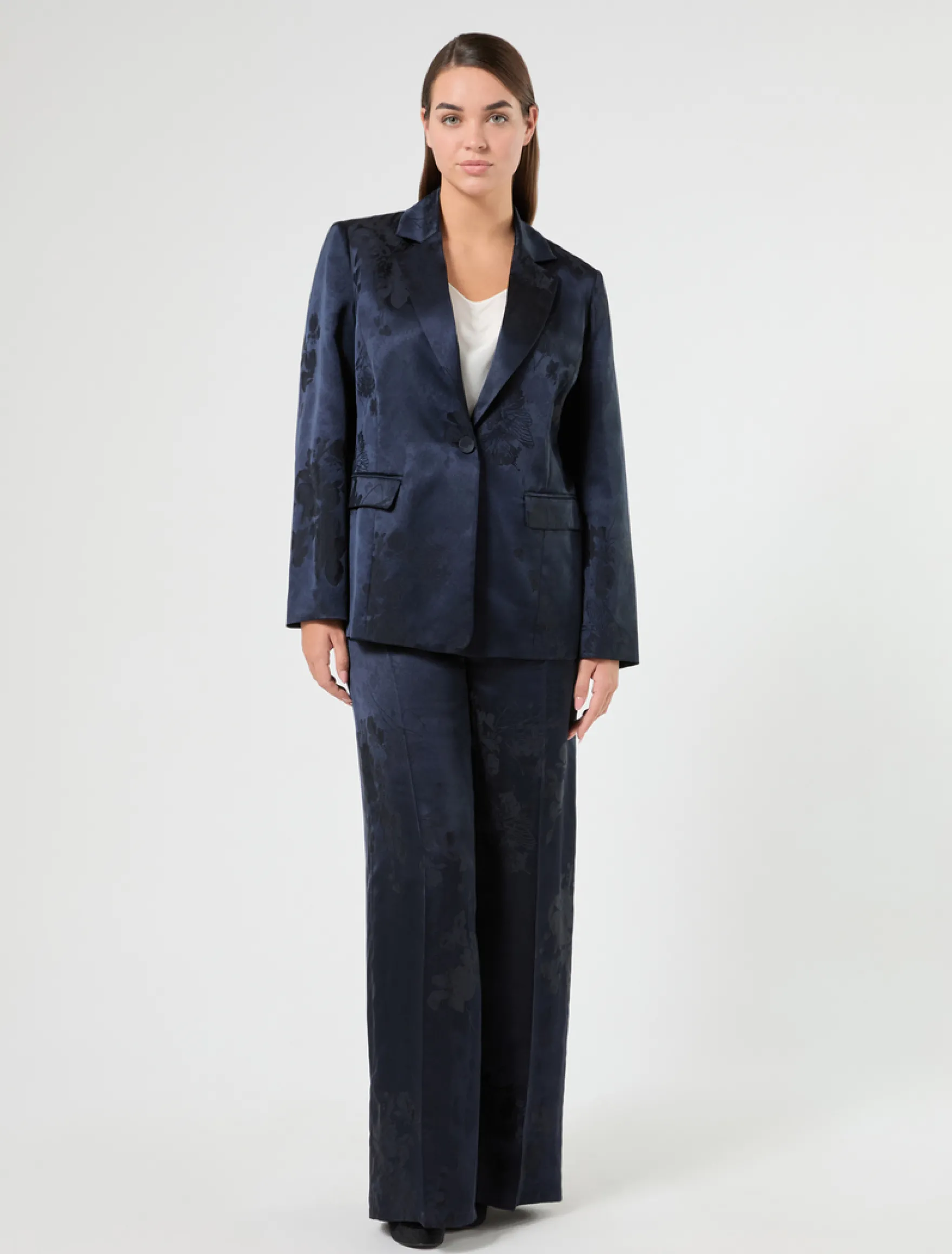 Giacca blazer jacquard - BLU NOTTE