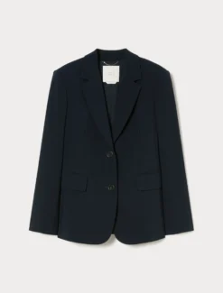 Giacca blazer monopetto in cady - BLU NOTTE