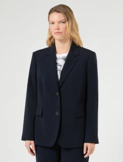 Giacca blazer monopetto in cady - BLU NOTTE