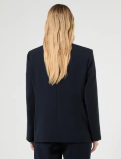 Giacca blazer monopetto in cady - BLU NOTTE