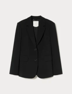 Giacca blazer monopetto in cady - NERO