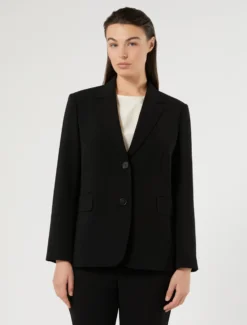 Giacca blazer monopetto in cady - NERO