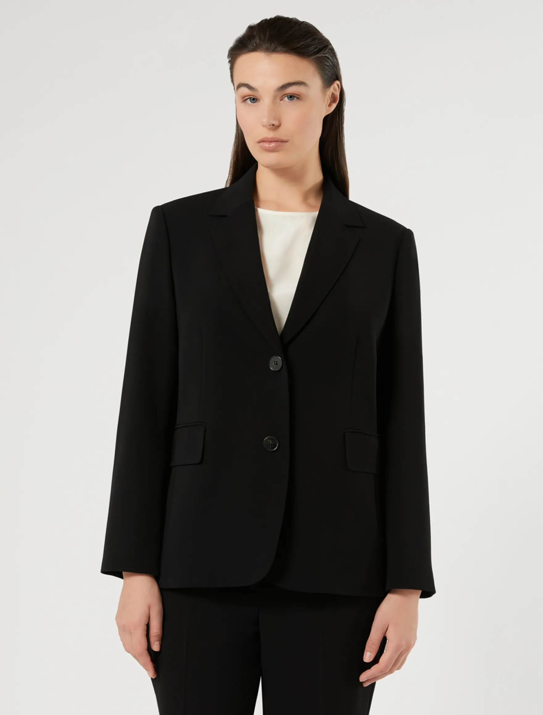 Giacca blazer monopetto in cady - NERO