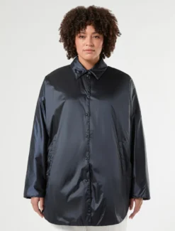 Giacca imbottita in tela di nylon - BLU NOTTE