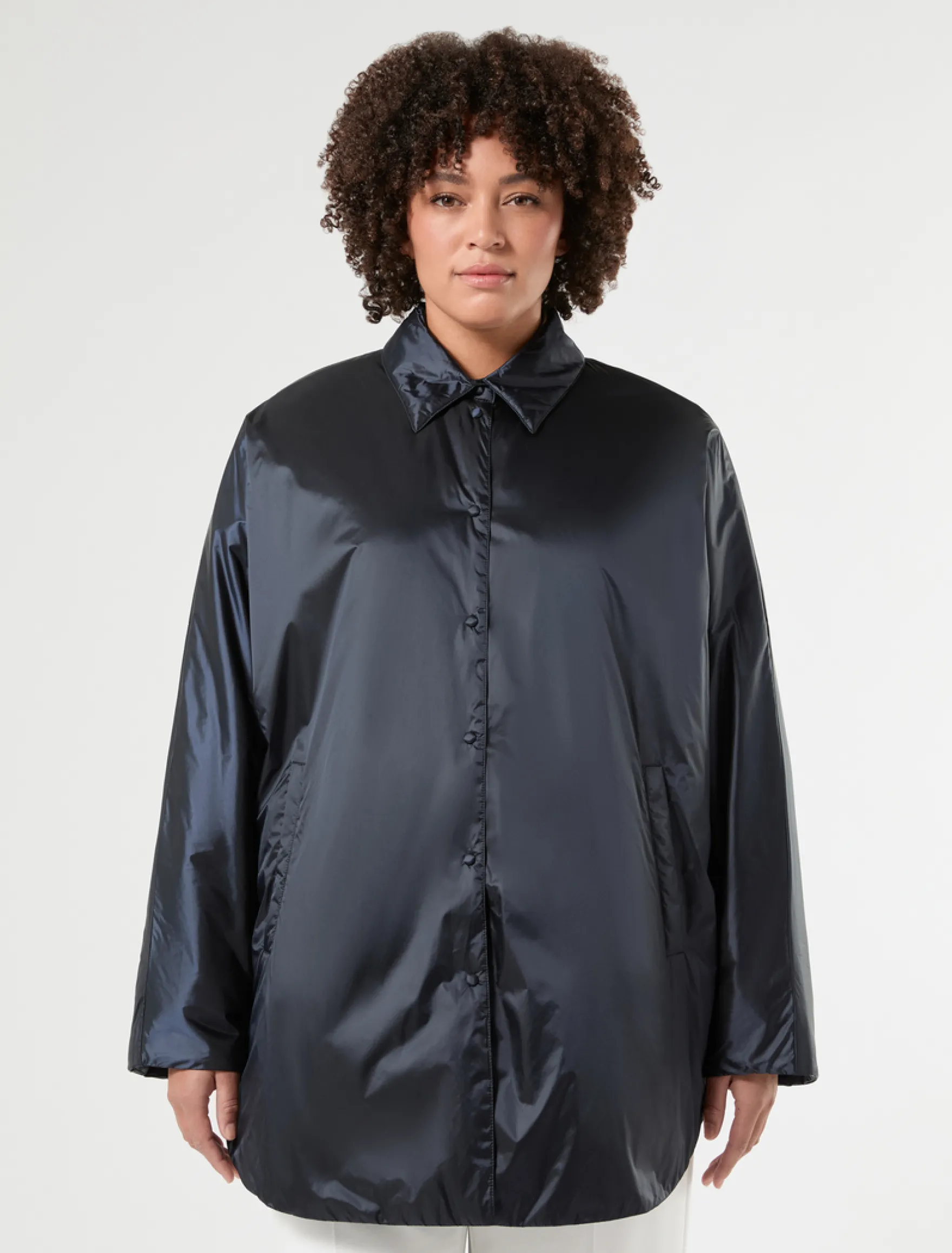 Giacca imbottita in tela di nylon - BLU NOTTE