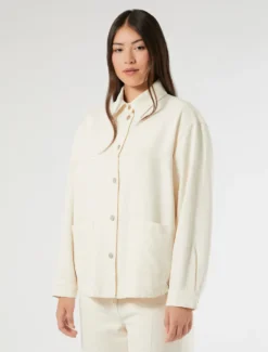 Giacca in bull di tencel e cotone - BIANCO