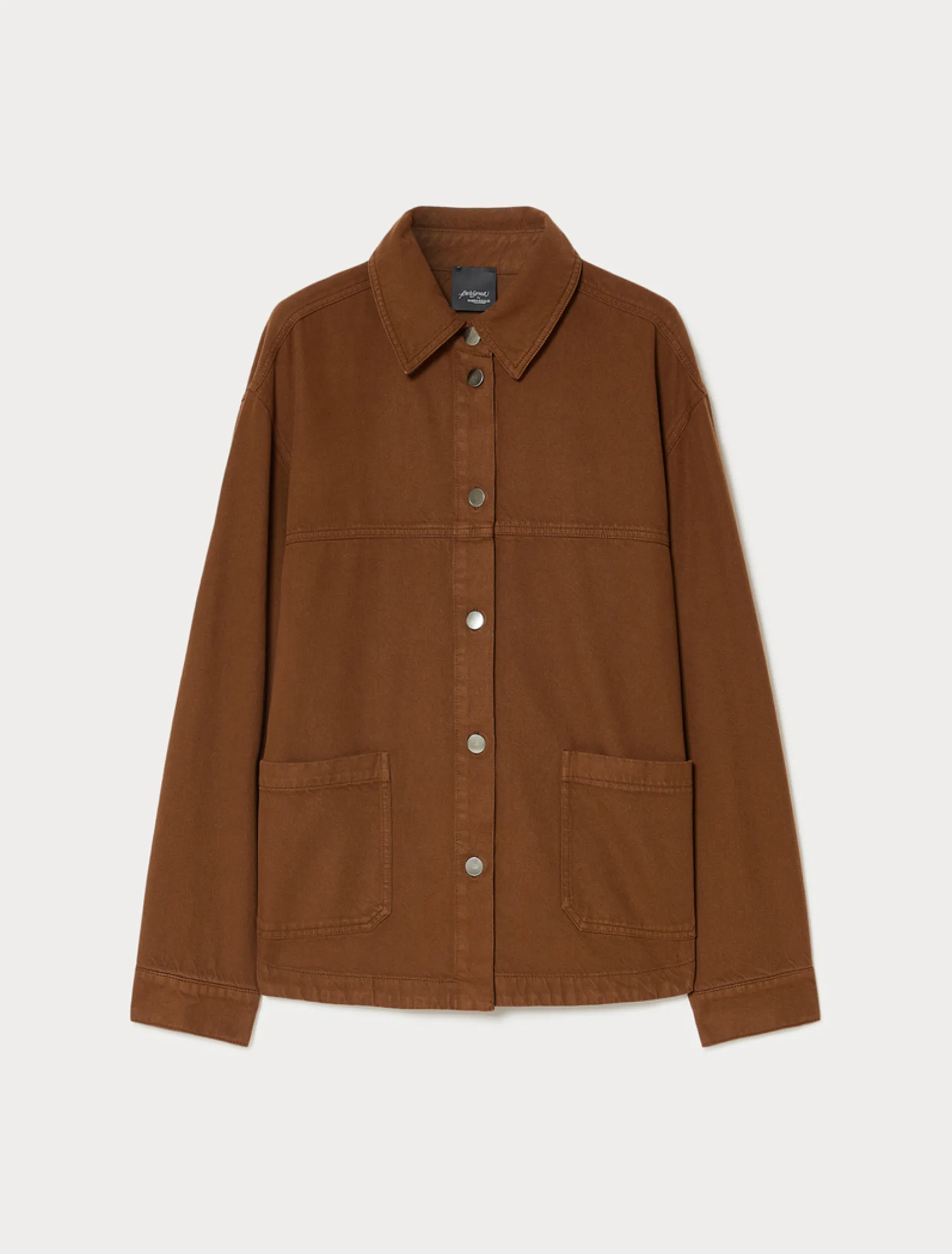 Giacca in bull di tencel e cotone - MARRONE
