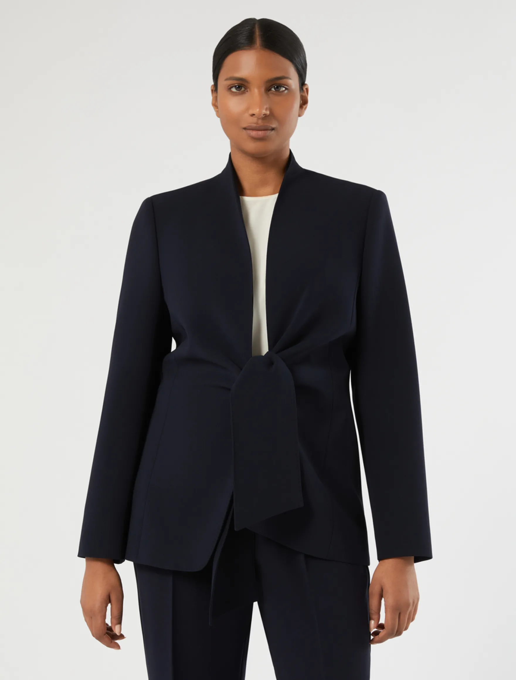 Giacca in cady con nodo - BLU NOTTE