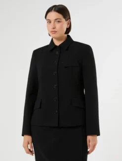 Giacca in cady con tasche - NERO