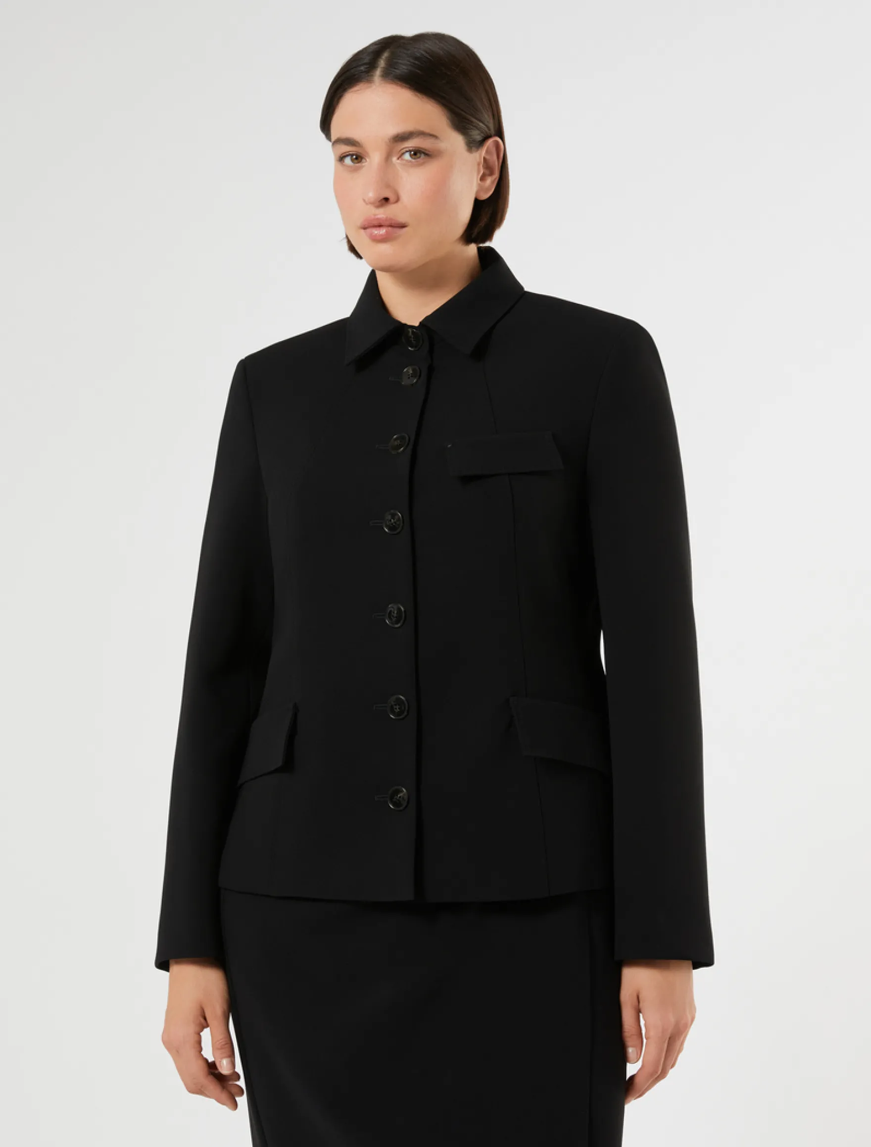 Giacca in cady con tasche - NERO