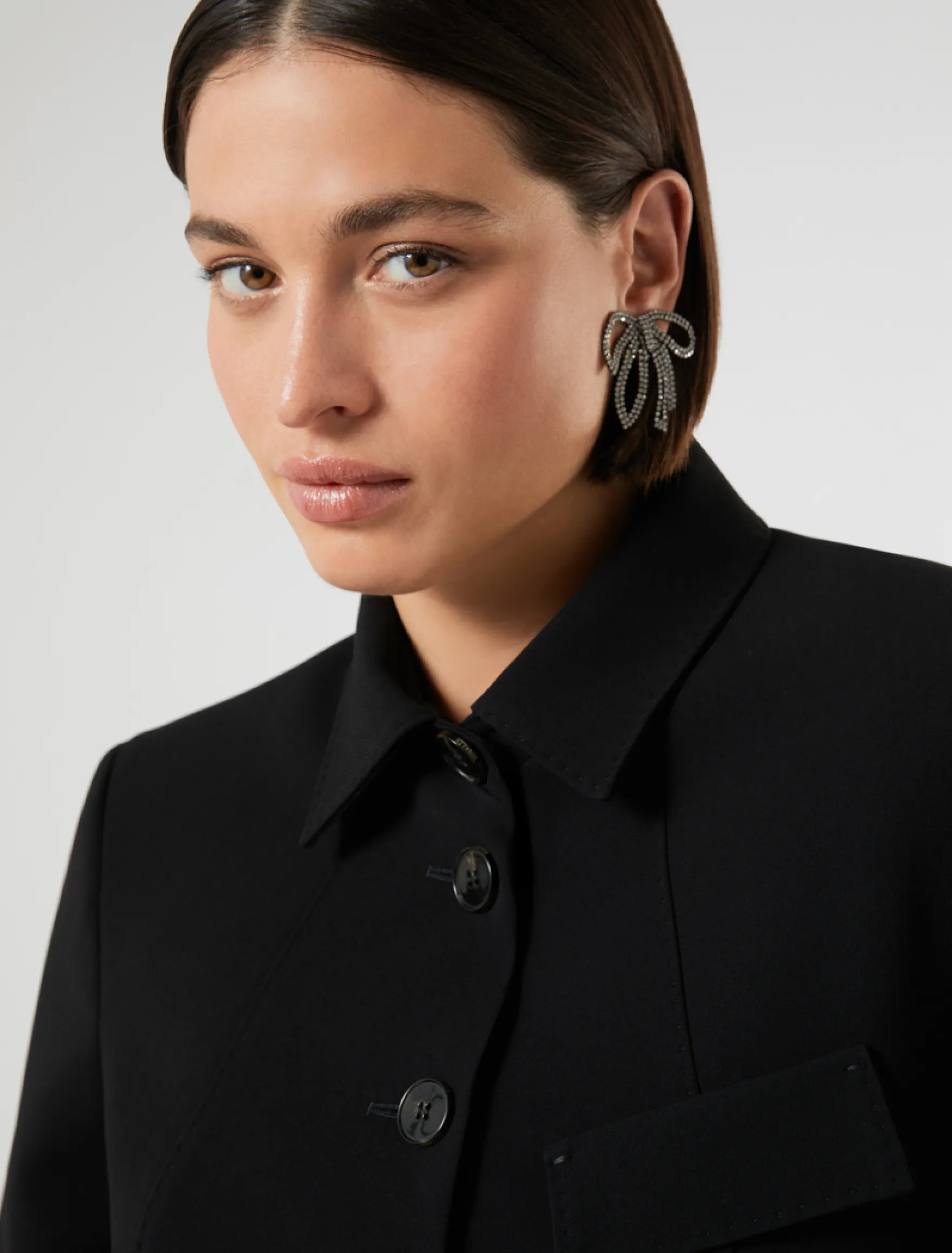 Giacca in cady con tasche - NERO