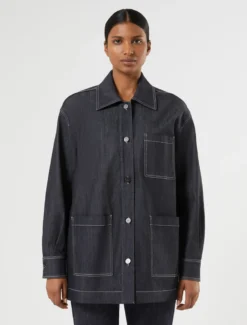 Giacca in cotone stretch - BLU