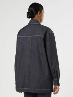 Giacca in cotone stretch - BLU