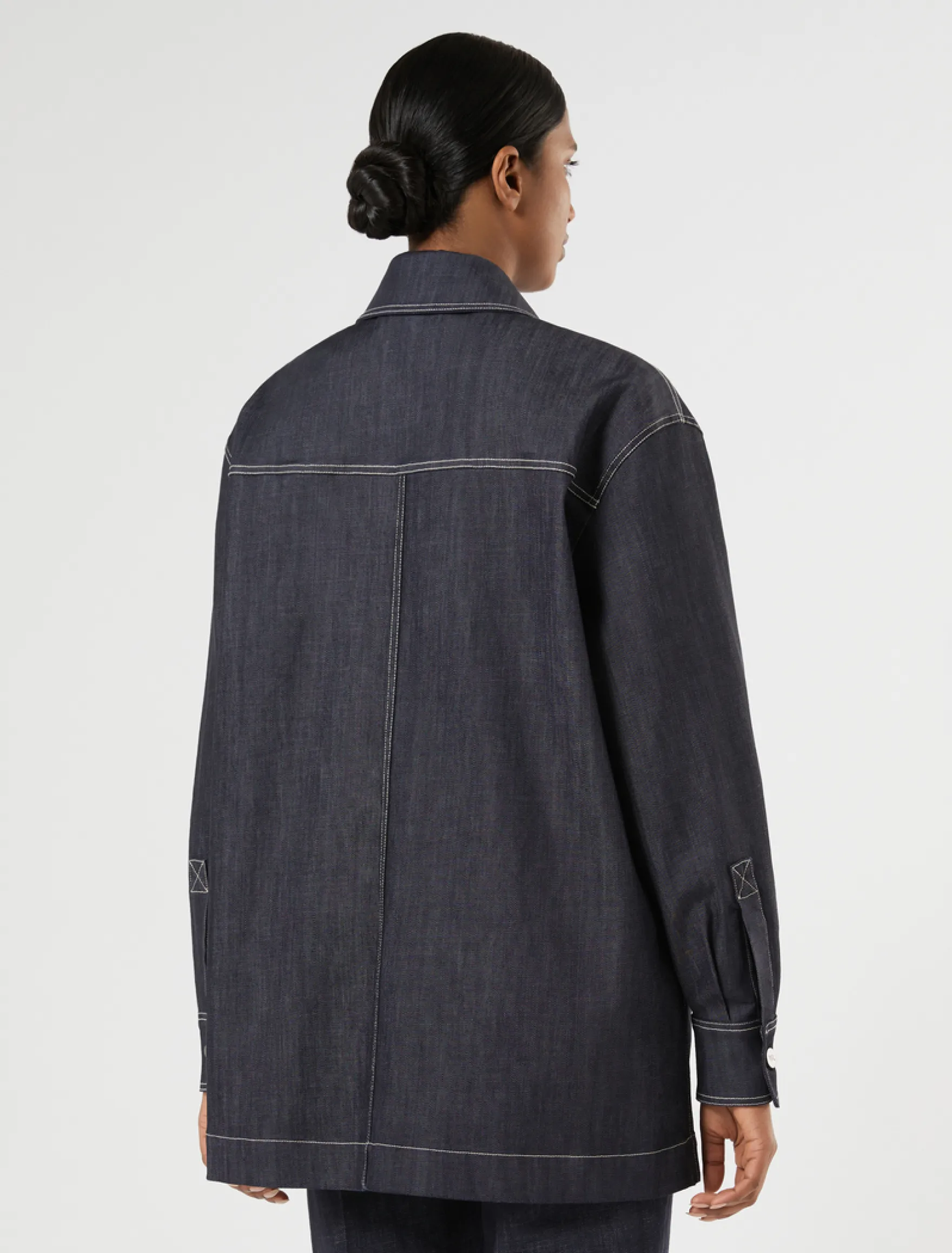 Giacca in cotone stretch - BLU