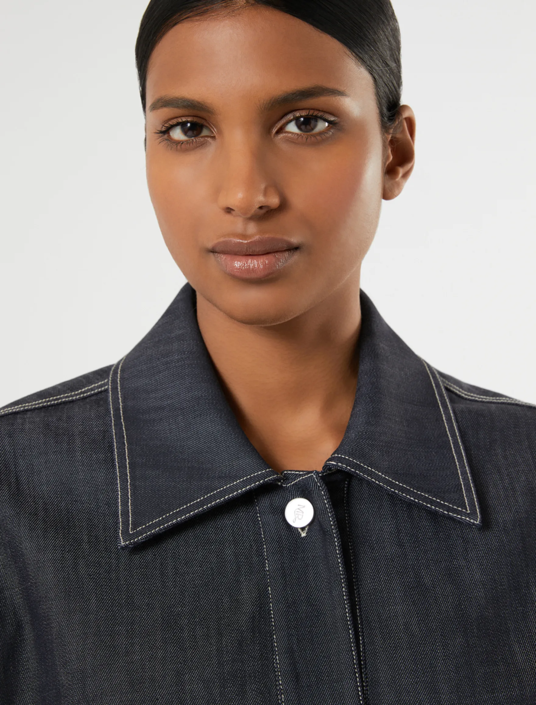 Giacca in cotone stretch - BLU