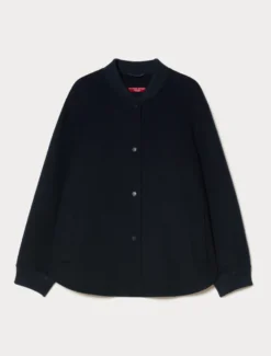 Giacca in double di misto lana - BLU MARINO