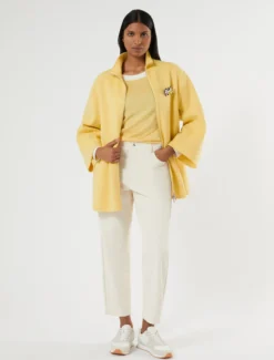 Giacca in double di misto lana - GIALLO