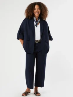 Giacca in gabardina di cotone - BLU MARINO