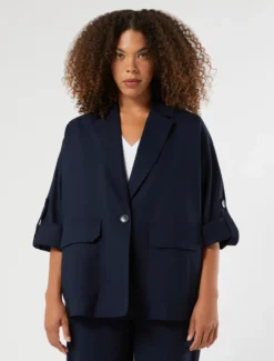Giacca in gabardina di cotone - BLU MARINO