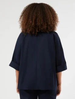 Giacca in gabardina di cotone - BLU MARINO