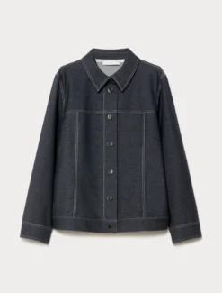Giacca in jersey effetto denim - BLU NOTTE