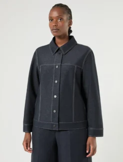 Giacca in jersey effetto denim - BLU NOTTE