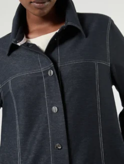 Giacca in jersey effetto denim - BLU NOTTE