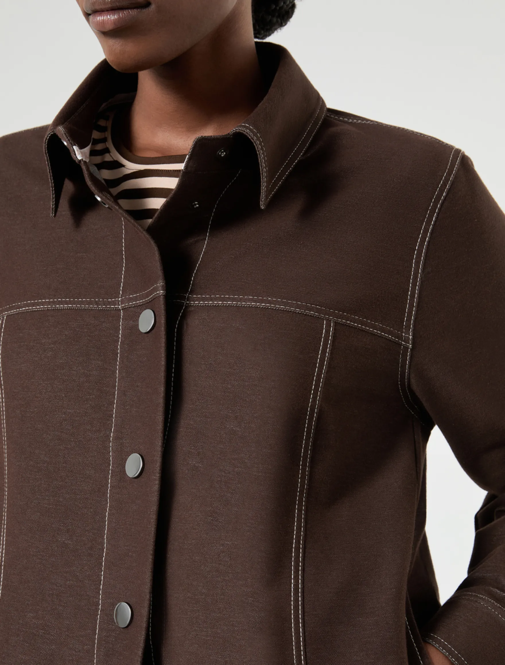 Giacca in jersey effetto denim - MARRONE SCURO