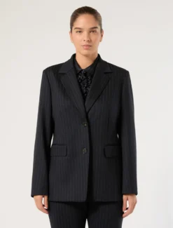 Giacca in jersey jacquard - BLU NOTTE