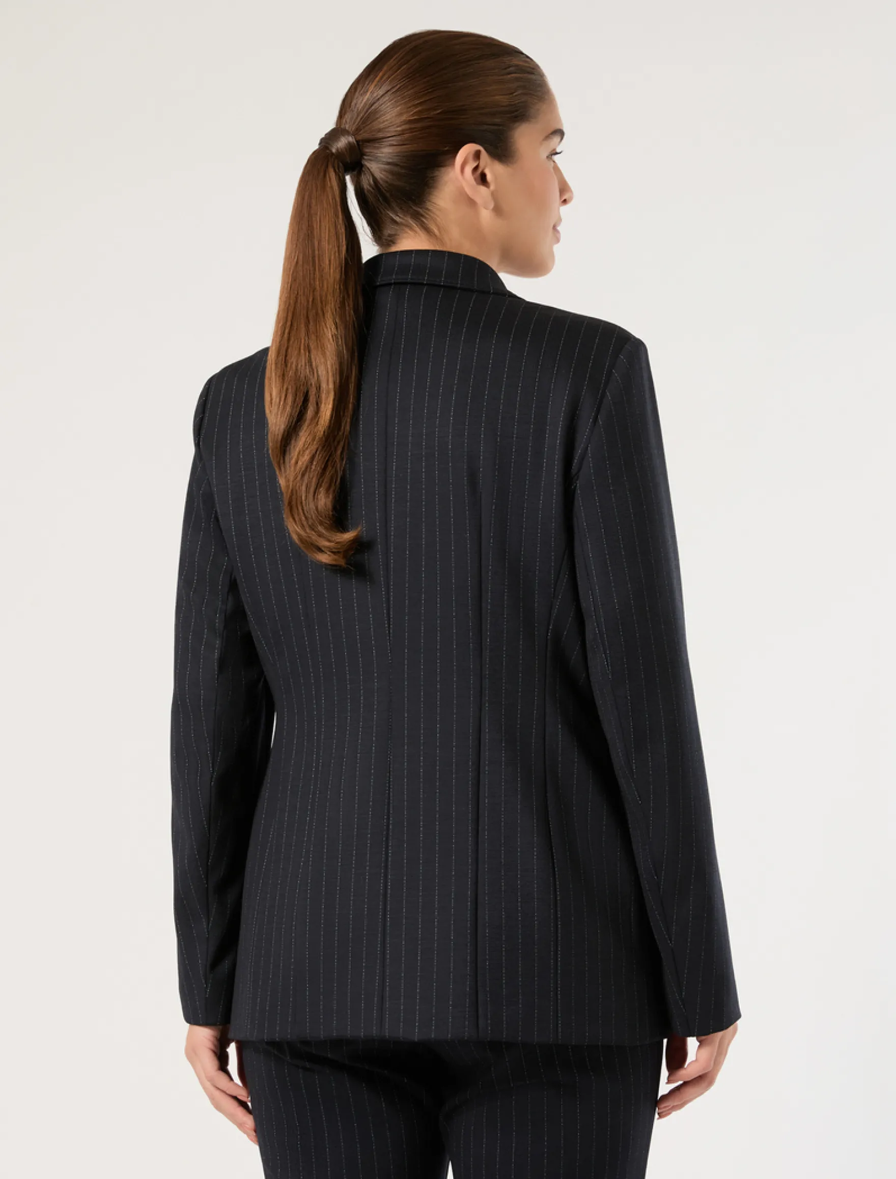 Giacca in jersey jacquard - BLU NOTTE