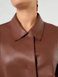 Giacca in nappa e jersey - MATTONE ROSSO
