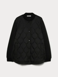 Giacca in scuba e nylon - NERO