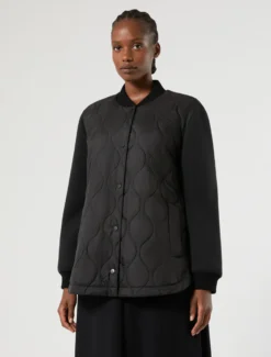 Giacca in scuba e nylon - NERO