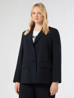 Giacca in tela stretch - BLU NOTTE